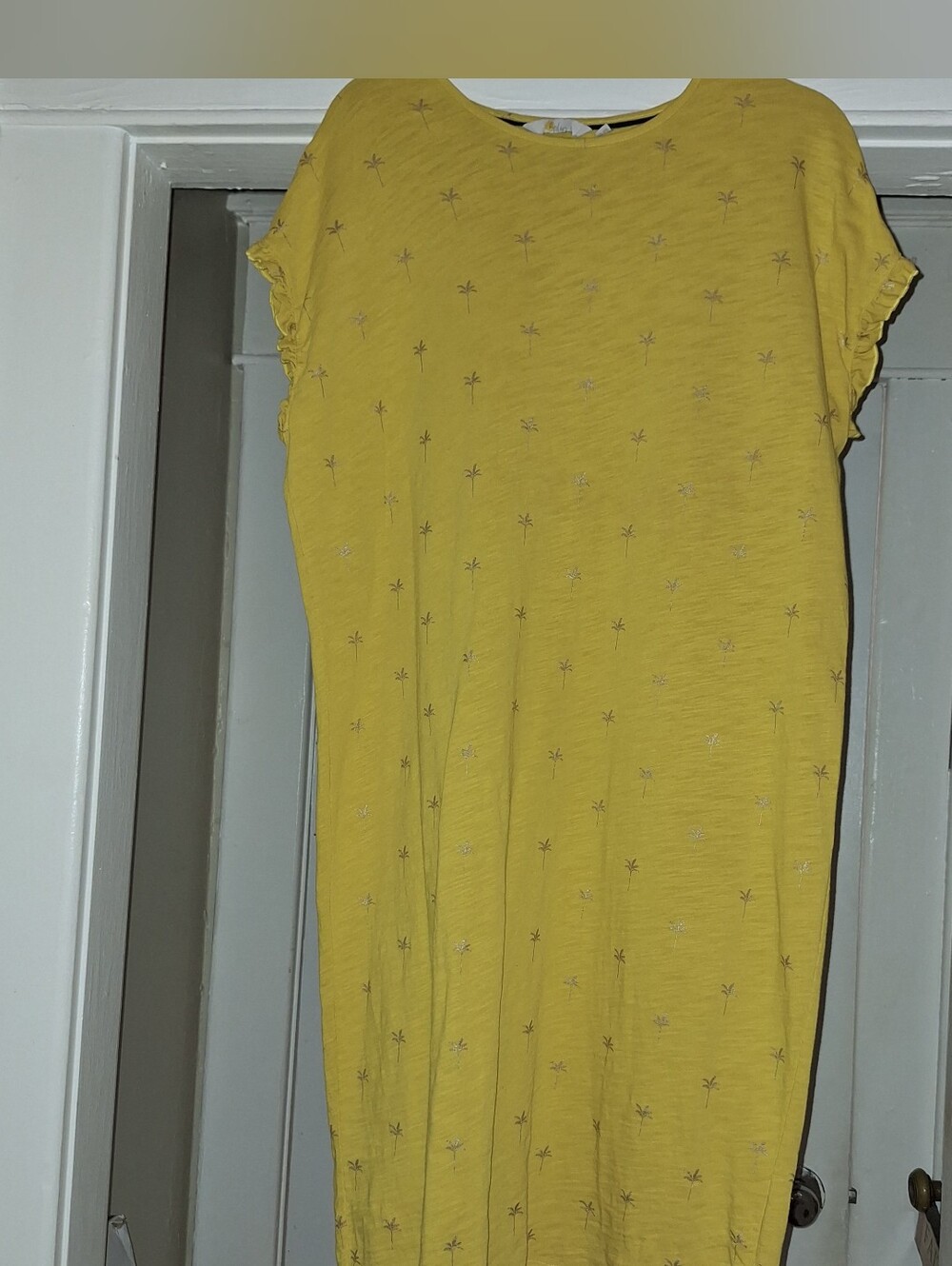 Boden Sunny Yellow Short Sleeve Casual Dress with Tiny Print